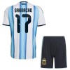 Original Trikotsatz Argentinien Garnacho 17 Heimtrikot WM 2026 Für Kinder