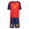 Original Trikotsatz Spanien Pedri 20 Heimtrikot WM 2026 Für Kinder