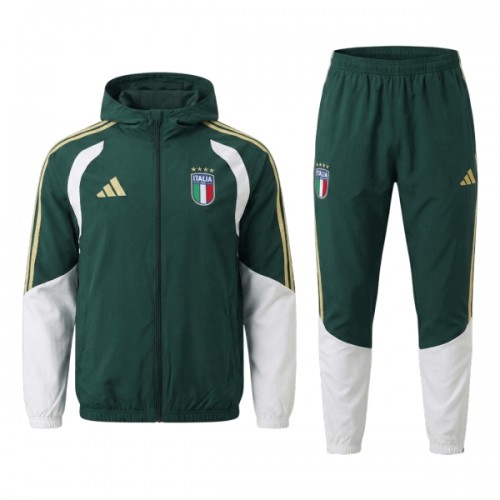 Italien Hooded Trainingsjacke 2026-27 Grüne Für Herren Italien Hooded Trainingsjacke 2026-27 Grüne Für Herren