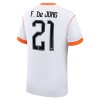 Original Fußballtrikot Niederlande F. De Jong 21 Auswärtstrikot WM 2026 Für Herren