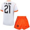 Original Trikotsatz Niederlande F. De Jong 21 Auswärtstrikot WM 2026 Für Kinder