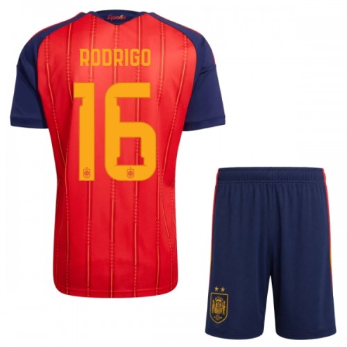 Original Trikotsatz Spanien 2 Stars Rodrigo 16 Heimtrikot WM 2026 Für Kinder Original Trikotsatz Spanien 2 Stars Rodrigo 16 Heimtrikot WM 2026 Für Kinder