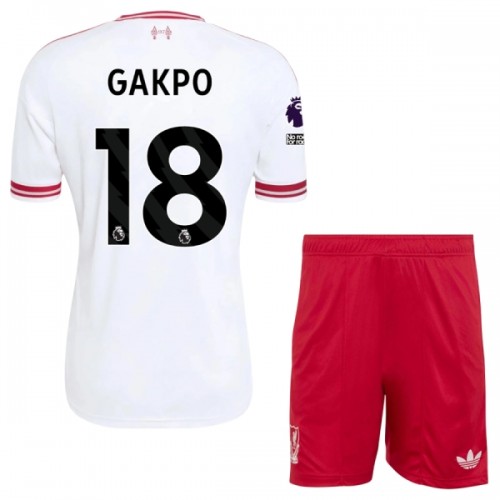 Original Trikotsatz Liverpool Gakpo 18 Auswärtstrikot 2026-27 Für Kinder Original Trikotsatz Liverpool Gakpo 18 Auswärtstrikot 2026-27 Für Kinder