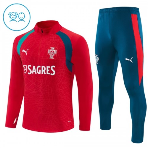 Portugal Training Sweatshirts Quarter-zip 2026-27 Rote Für Kinder Portugal Training Sweatshirts Quarter-zip 2026-27 Rote Für Kinder