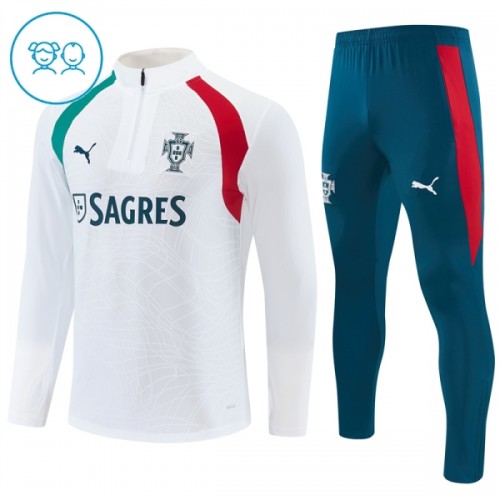 Portugal Training Sweatshirts Quarter-zip 2026-27 Weiße Für Kinder Portugal Training Sweatshirts Quarter-zip 2026-27 Weiße Für Kinder